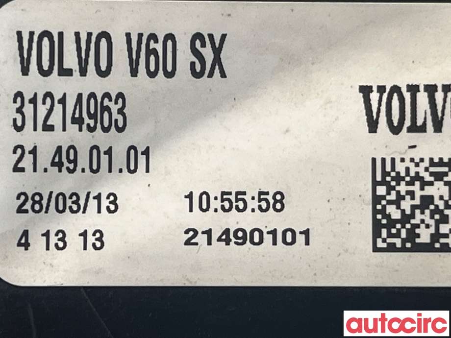 Baklykt venstre til Volvo V60 2010-2013 (Type I, Fase 1)  (VOLVO|31395928)