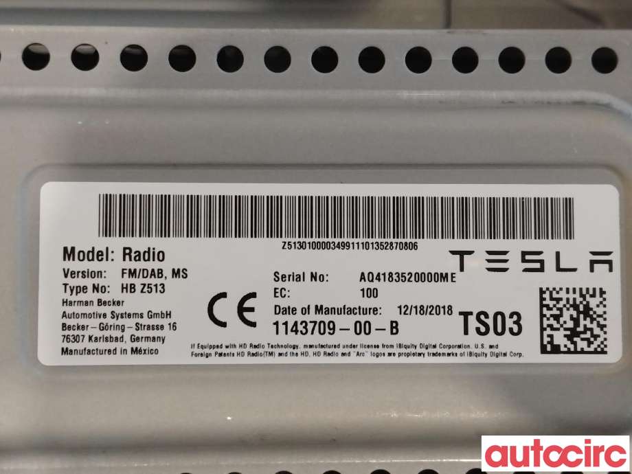 Styreenhet diverse til Tesla Model S 2016-2021 (Fase 2)  (TESLA|1143709-00-B|)