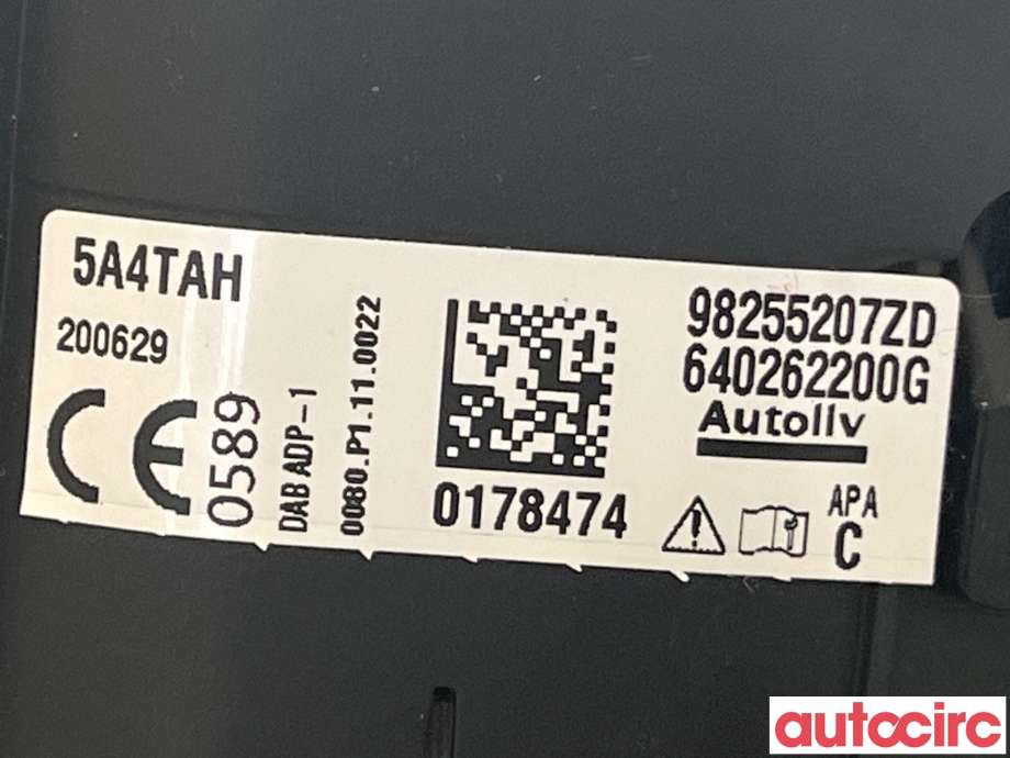 Airbag rattpute til Peugeot 208 2019-->> (Type II)  (PEUGEOT|98255207ZD)