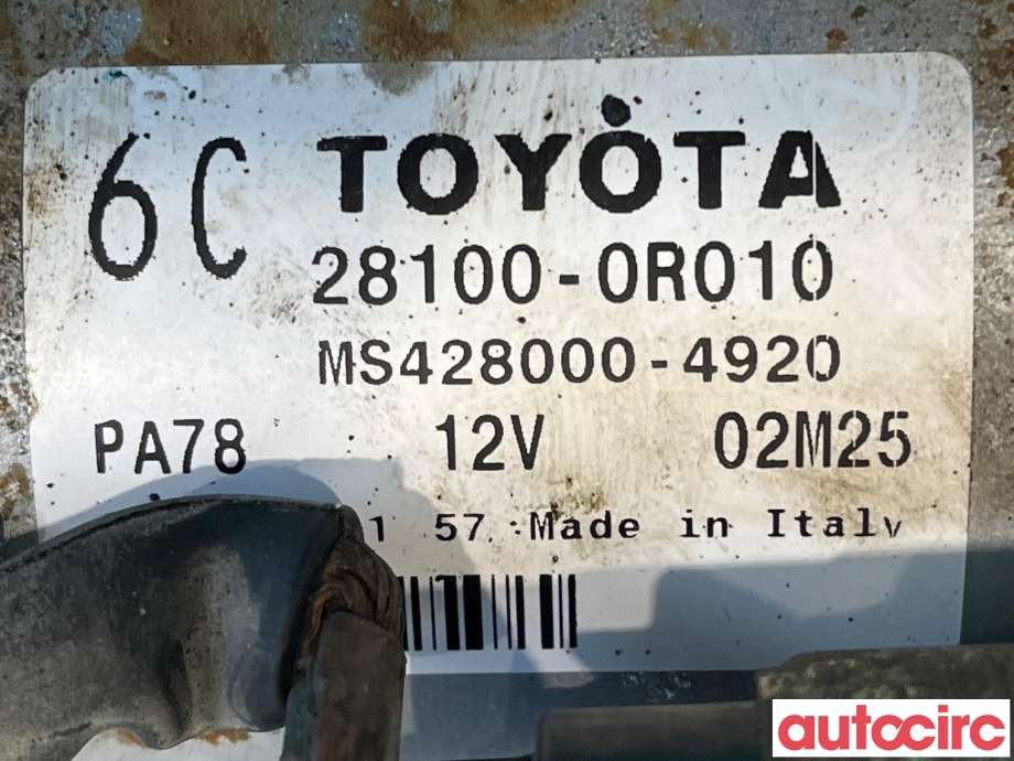 Starter diesel til Toyota RAV4 2009-2013 (Type III, Fase 2)  (TOYOTA|281000R010|MS428000-4920|28100-0R010)