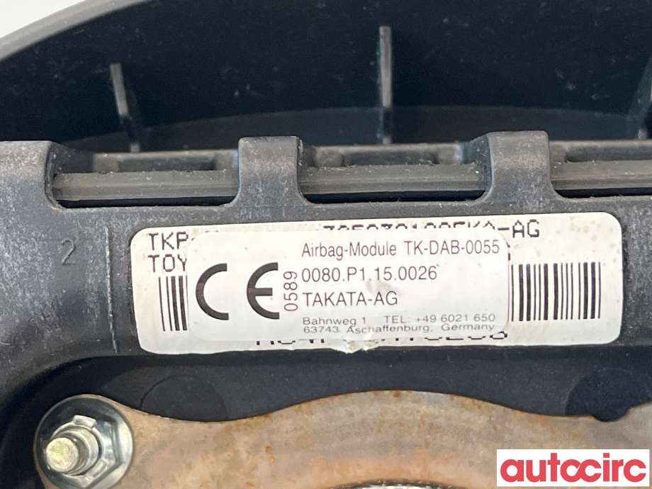 Airbag rattpute til Toyota Yaris 2009-2011 (Type II, Fase 2)  (TOYOTA|451300D150B0|451300D600B0)