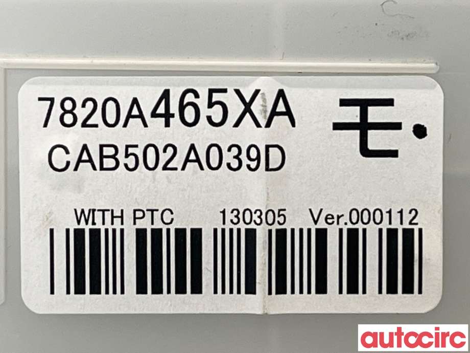 Varmeapparat betjening til Mitsubishi Outlander 2012-2015 (Type III, Fase 1)  (MITSUBISHI|7820A465XA|CAB502A039D)