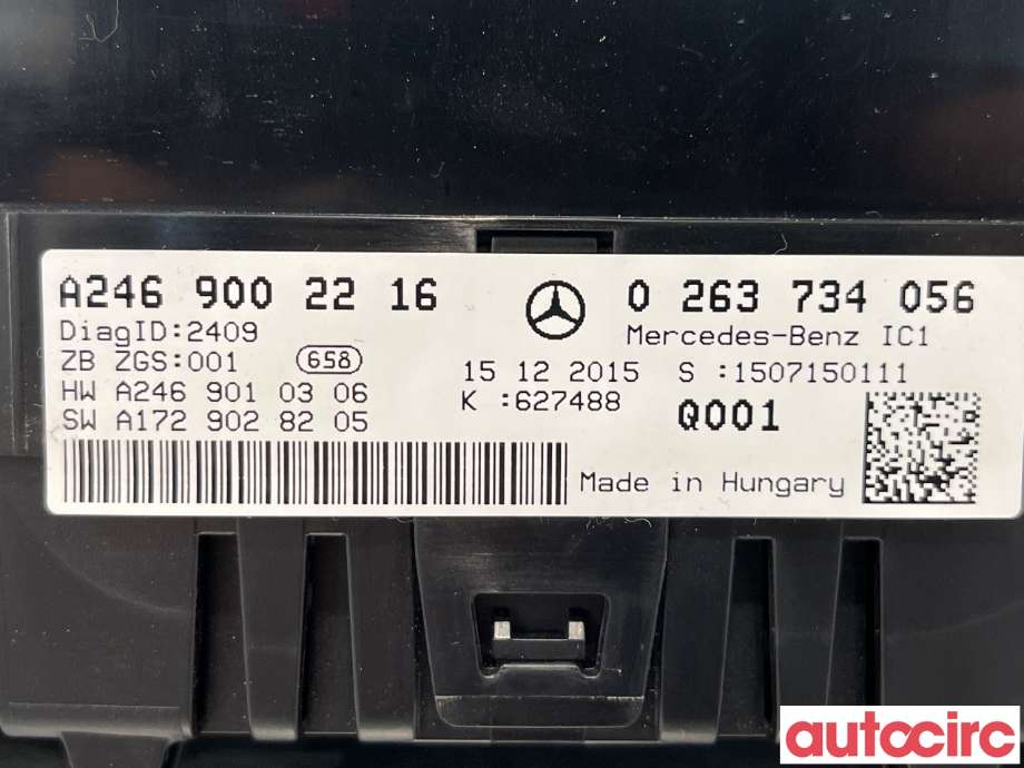 Instrumentpanel til Mercedes B-Klasse 2011-2018 (W246) (W246) (MERCEDES|A2469002216)