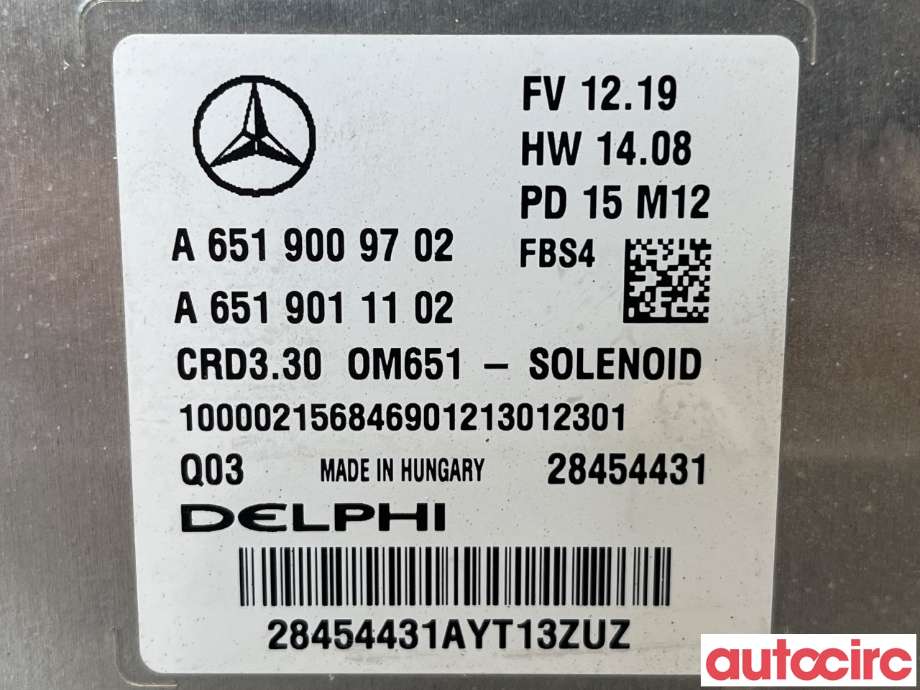 Styreenhet motor til Mercedes B-Klasse 2011-2018 (W246) (W246) (MERCEDES|A6519009702)