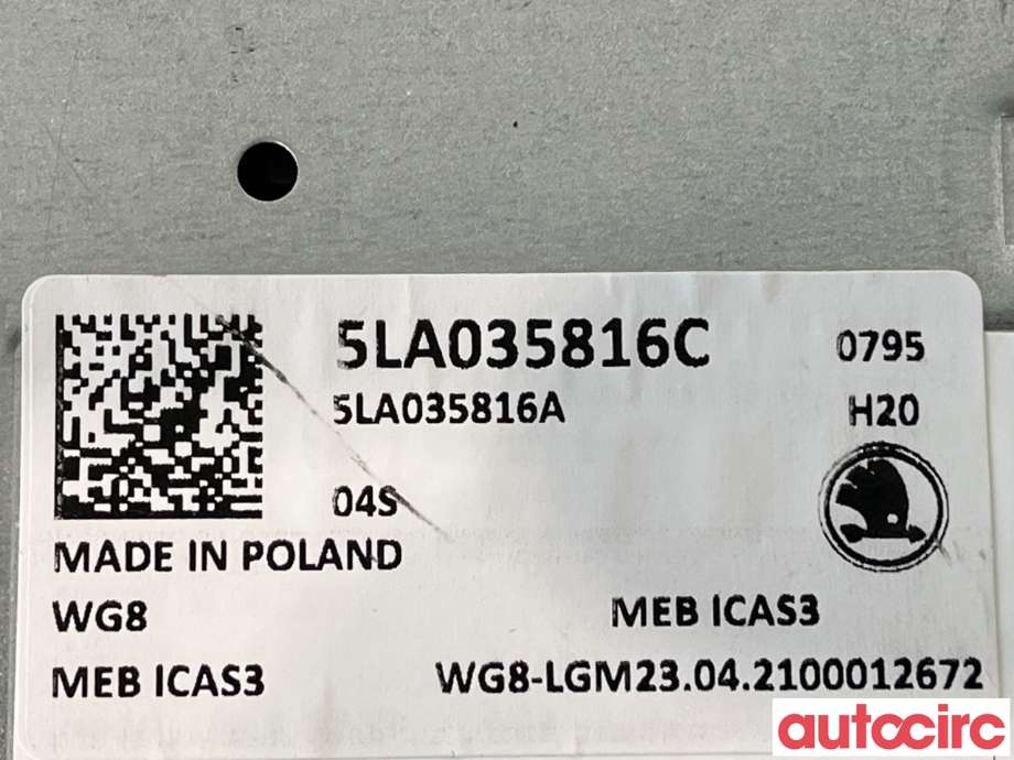 Styreenhet DAB til Škoda Enyaq 2021-->>  (SKODA|5LA035816E|5LA035816C)