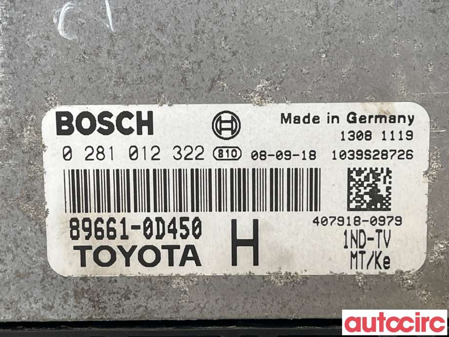 Styreenhet motor til Toyota Yaris 2009-2011 (Type II, Fase 2)  (TOYOTA|896600D650)