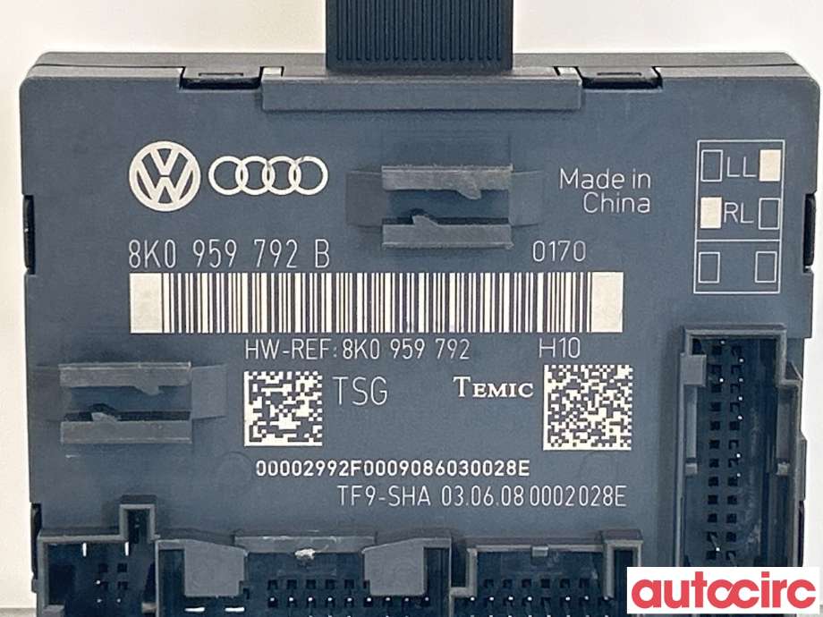 Styreenhet dør venstre foran til Audi A4 2007-2014 (Type IV) (B8) (B8) (AUDI|8K0959792B)
