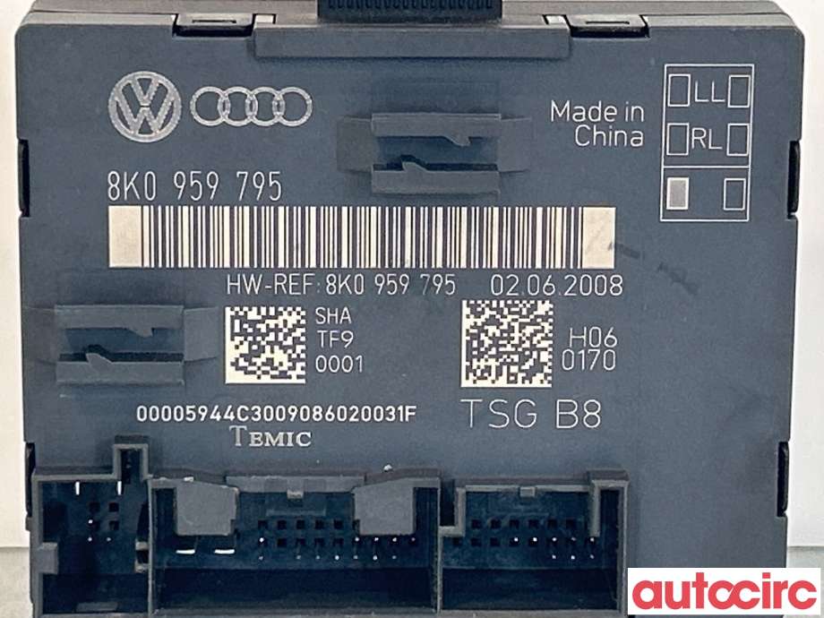 Styreenhet dør venstre foran til Audi A4 2007-2014 (Type IV) (B8) (B8) (AUDI|8K0959795)