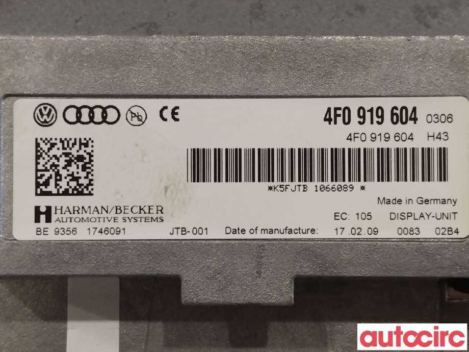 Instrument diverse til Audi A4, Allroad 2009-2016 (Type I) (B8) (B8) (AUDI|8R0919604A|4F0919604)