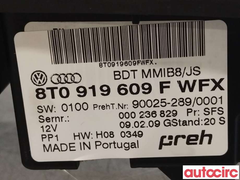 Bryter diverse til Audi A4, Allroad 2009-2016 (Type I) (B8) (B8) (AUDI|8T0919609F)