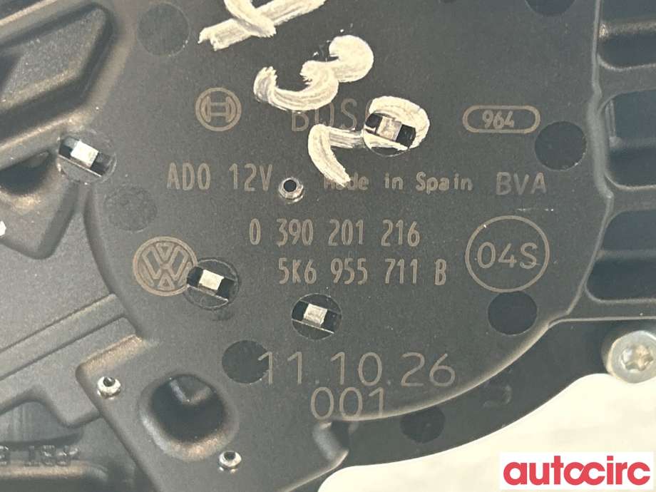 Viskermotor bakrute til VW Touran 2010-2015 (Type I, Fase 3)  (VOLKSWAGEN|5K6955711B)
