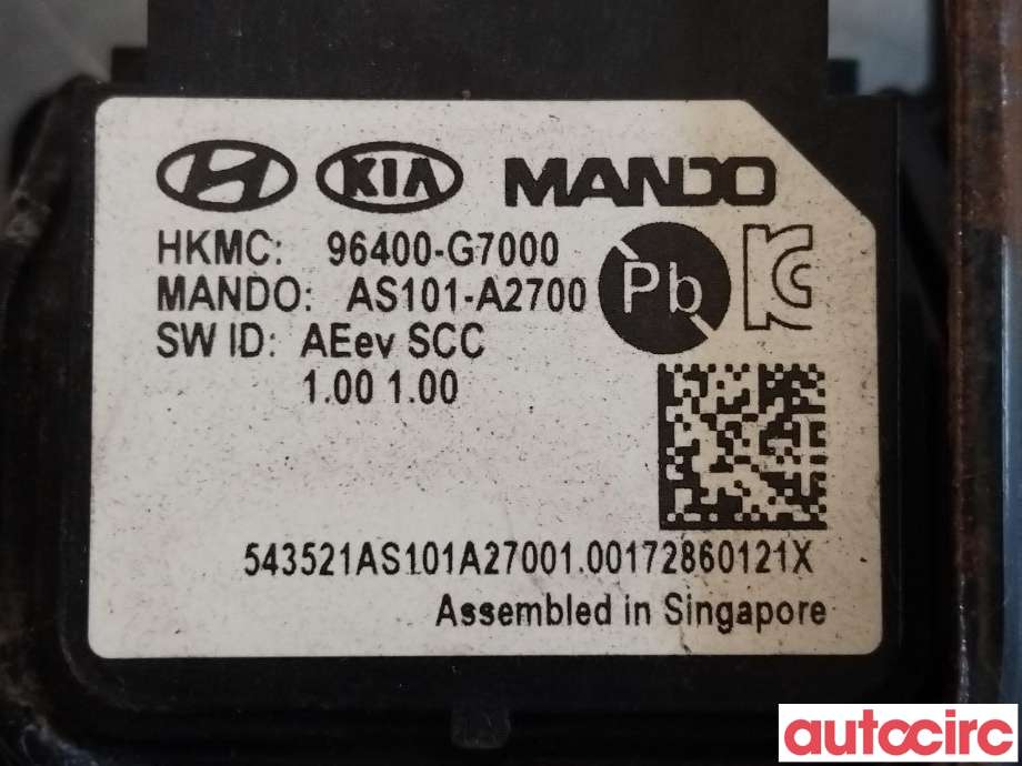 Sensor radar til Hyundai Ioniq Electric 2016-2019 (Fase 1)  (HYUNDAI|96400G7000|AS101-A2700|96400-G7000)