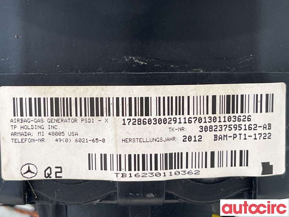 Airbag rattpute til Mercedes A-Klasse 2012-2018 (W176) (W176) (MERCEDES|A0008606103)