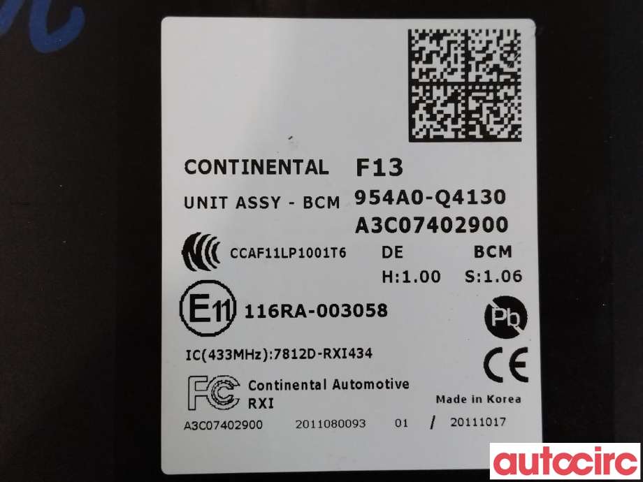 Styreenhet comfort (BCM) til Kia Niro 2021-->>  (KIA|954A0Q4130|954A0-Q4130)