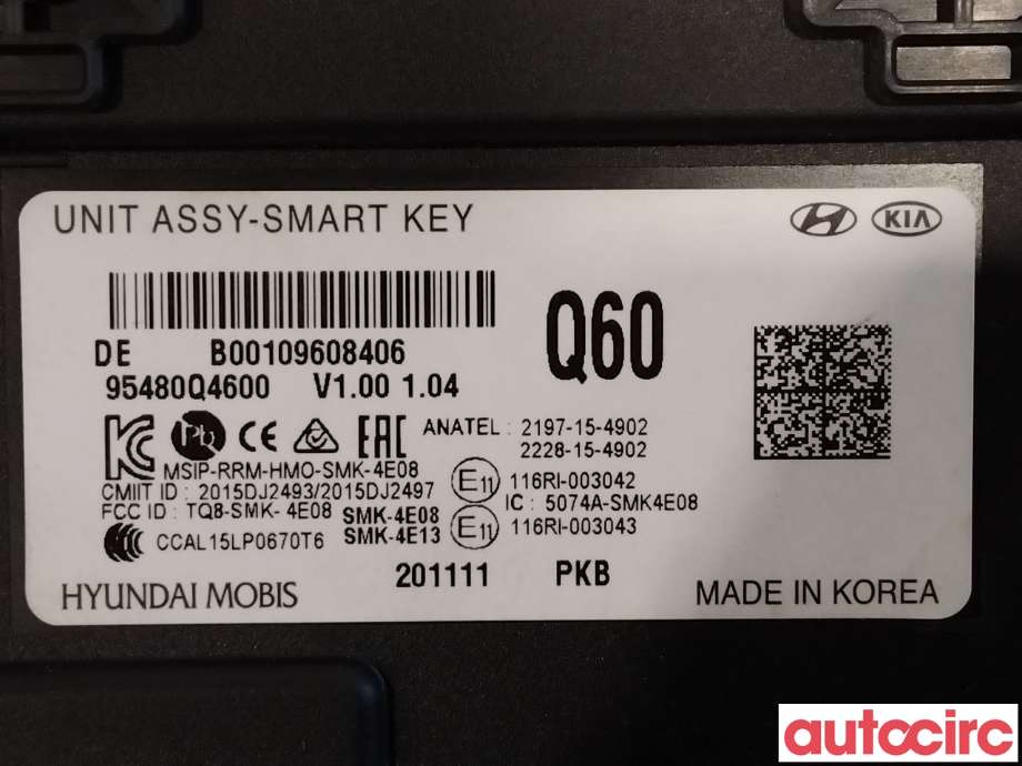Styreenhet nøkkelfri/keyless til Kia Niro 2021-->>  (KIA|95480Q4600|)