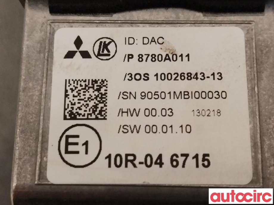 Sensor radar til Mitsubishi Outlander 2012-2015 (Type III, Fase 1)  (MITSUBISHI|8780A011)