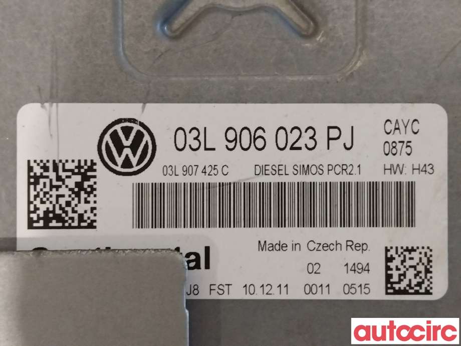 Styreenhet motor til VW Touran 2010-2015 (Type I, Fase 3)  (VOLKSWAGEN|03L906023PJ)