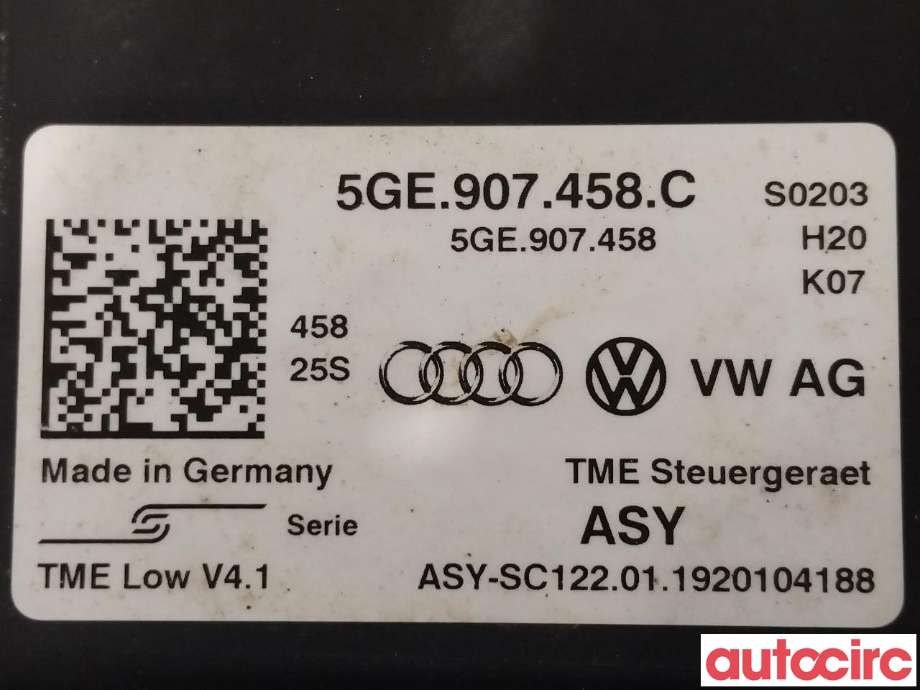 Styreenhet diverse til VW e-Golf 2017-2020 (Fase 2)  (VOLKSWAGEN|5GE907458C|)