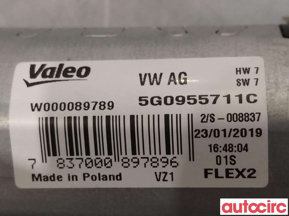 Viskermotor bakrute til VW e-Golf 2017-2020 (Fase 2) (VOLKSWAGEN|5G0955711C|W000089789|5G0955711D)