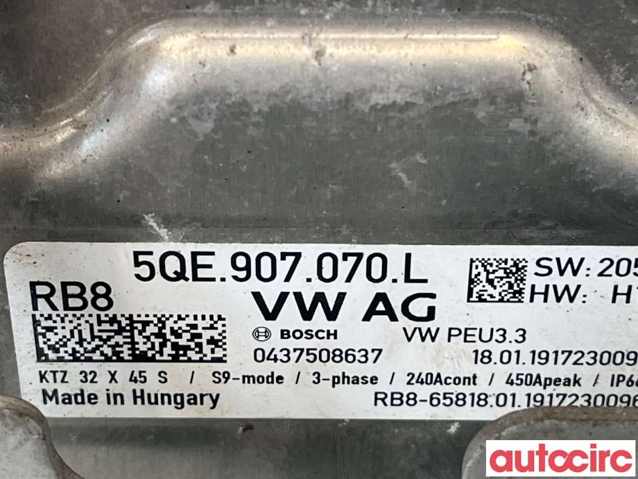 Inverter elbil til VW e-Golf 2017-2020 (Fase 2) (VOLKSWAGEN|5QE907070L|0437508637)