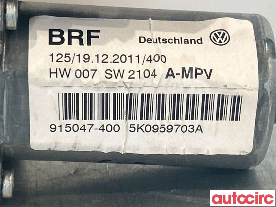 Ruteheis venstre bak til VW Touran 2010-2015 (Type I, Fase 3)  (VOLKSWAGEN|5K0959703A|)