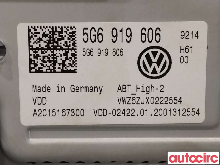 Instrument diverse til VW e-Golf 2017-2020 (Fase 2)  (VOLKSWAGEN|5G6919606C|5G6919606)