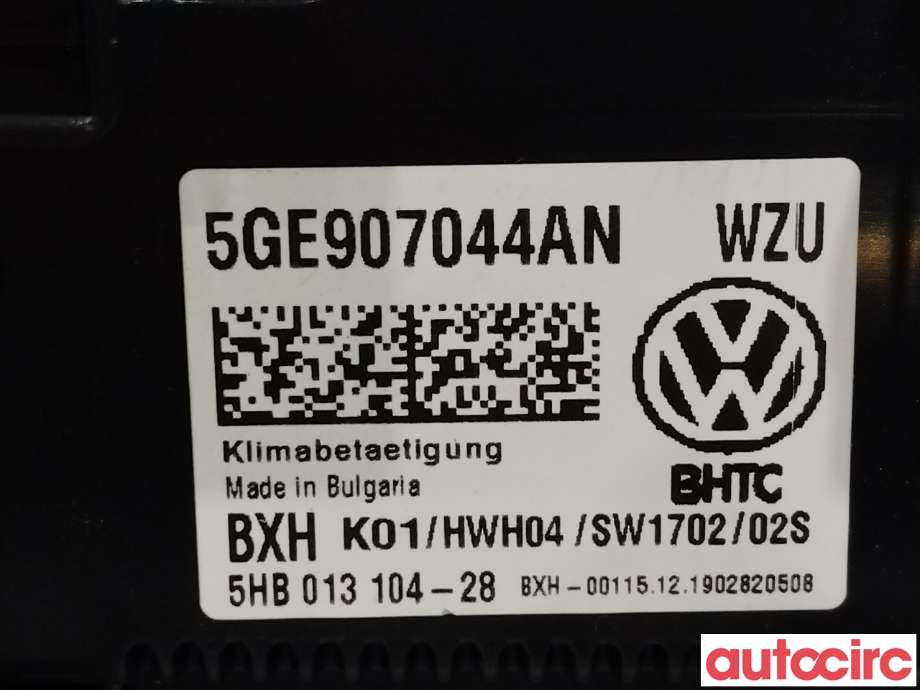 Varmeapparat betjening til VW e-Golf 2017-2020 (Fase 2)  (VOLKSWAGEN|5GE907044AN|5HB013104-28)