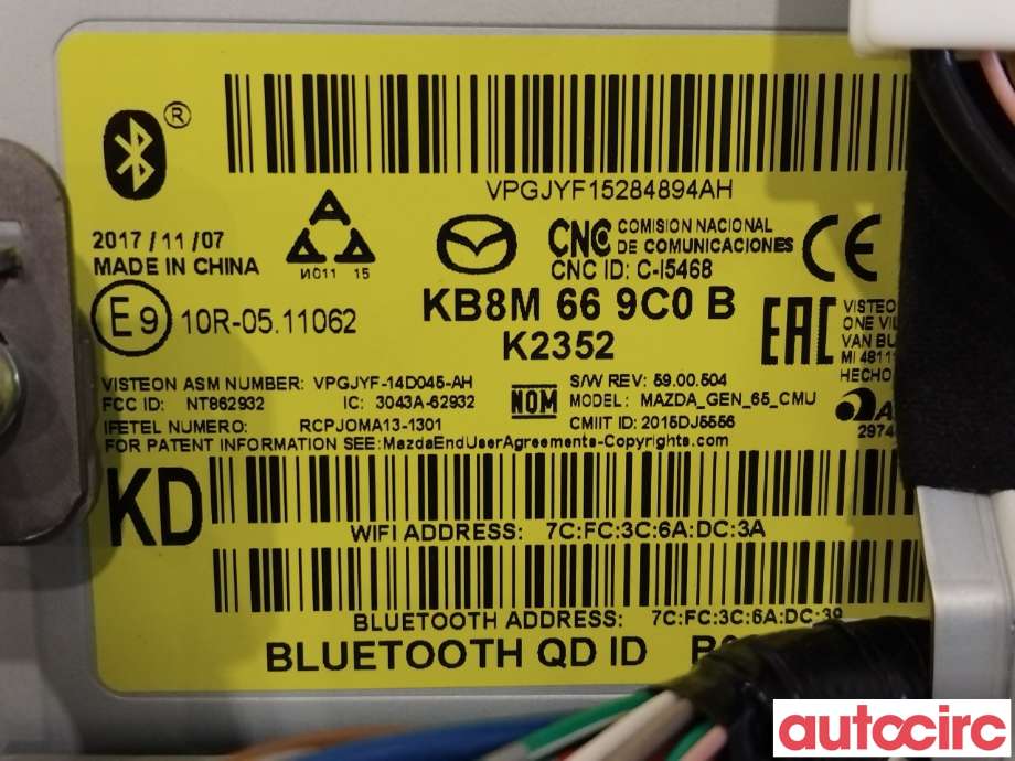 Instrument diverse til Mazda CX-5 2017-->> (Type II)  (MAZDA|K123-61-1J0C|KB8M-66-9C0-B)