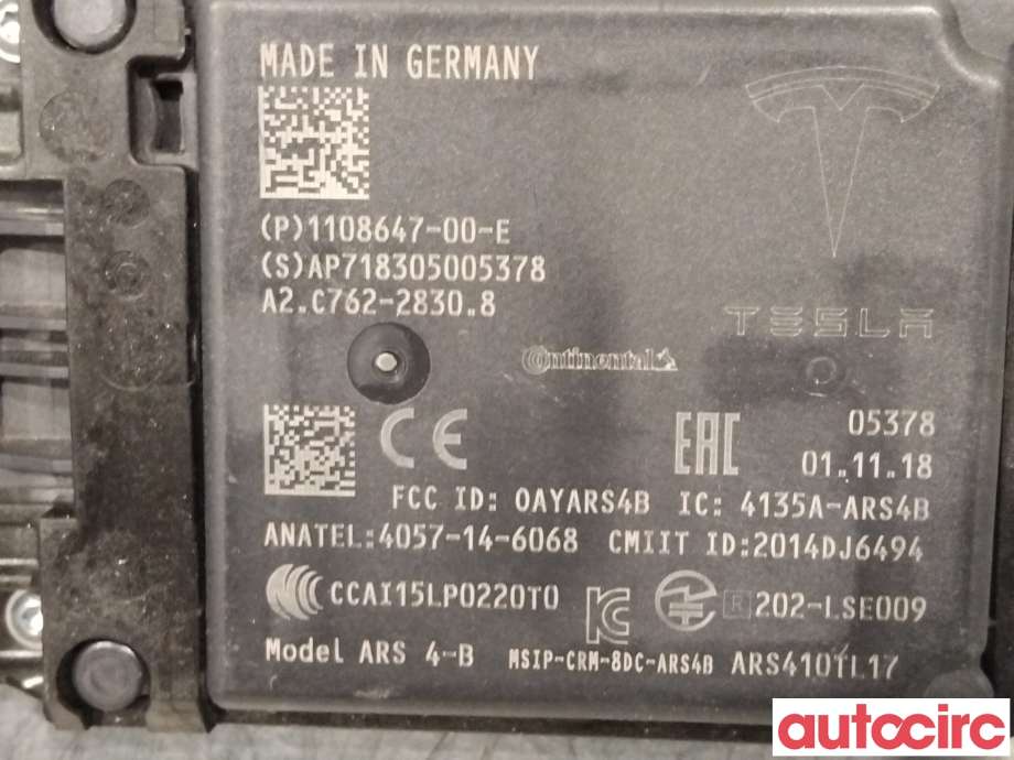 Sensor radar til Tesla Model S 2016-2021 (Fase 2)  (TESLA|1108647-00-E)