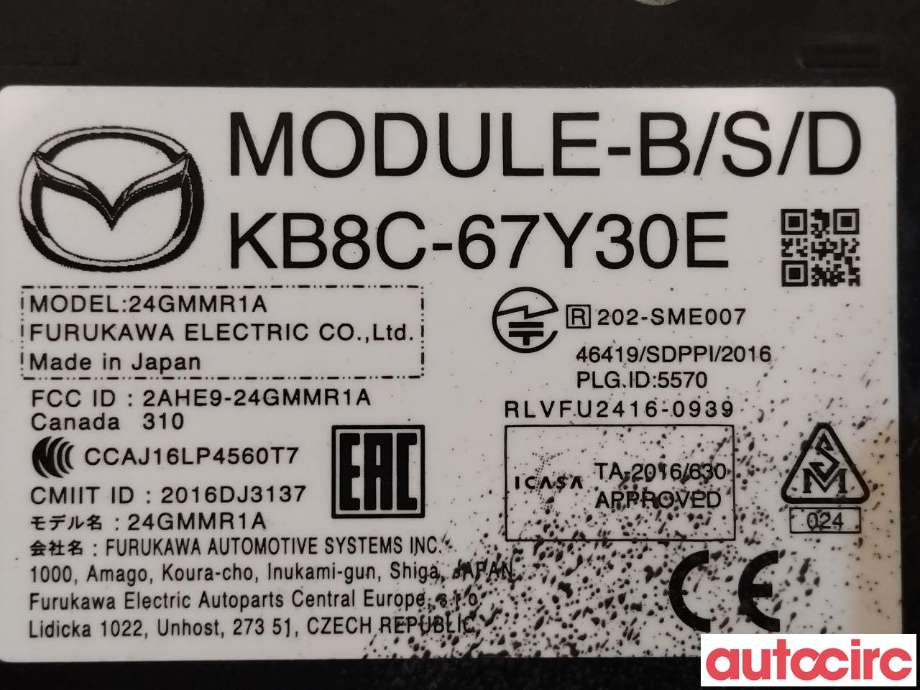 Sensor radar til Mazda CX-5 2017-->> (Type II)  (MAZDA|KB8C-67-Y30R|KB8C-67Y30E)