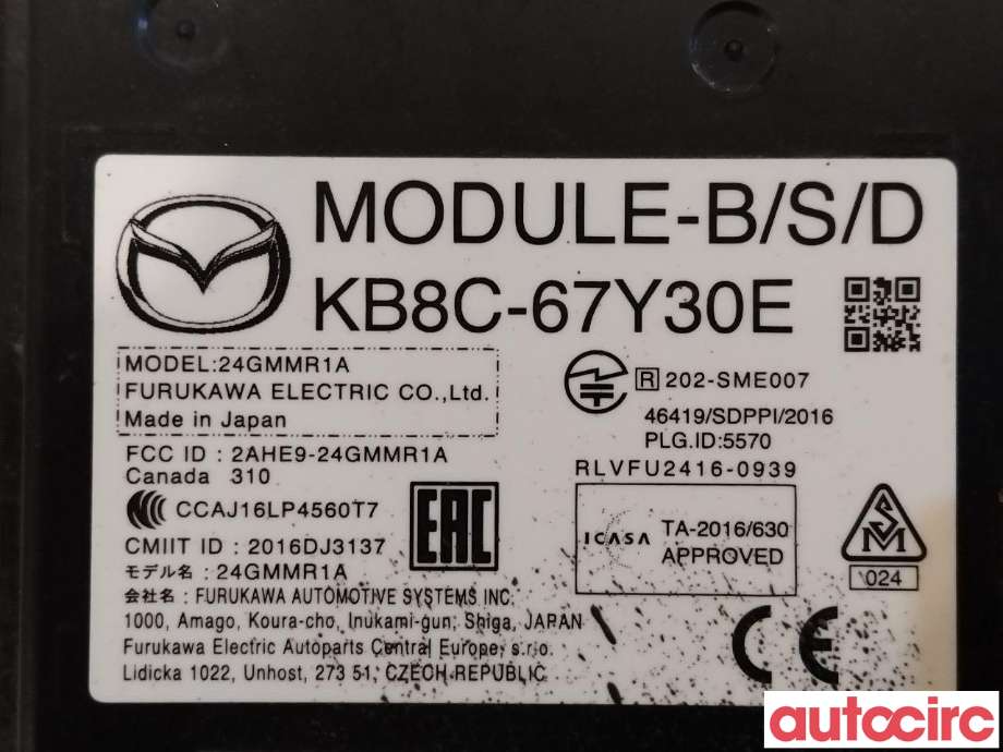 Sensor radar til Mazda CX-5 2017-->> (Type II)  (MAZDA|KB8C-67-Y30R|KB8C-67Y30E)