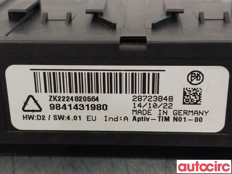 Styreenhet hengerfeste til Peugeot 308 2021-->> (Type III) (PEUGEOT|9841431980)