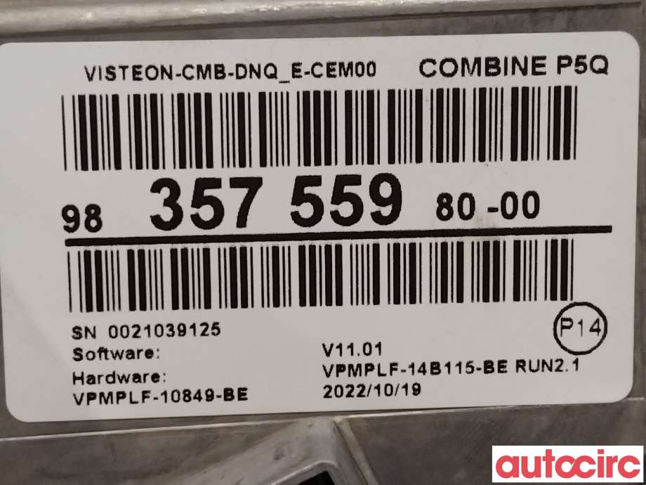 Instrumentpanel til Peugeot 308 2021-->> (Type III)  (PEUGEOT|9835755980)