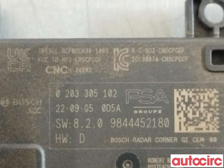 Sensor radar til Peugeot 308 2021-->> (Type III) (PEUGEOT|1682785780|)