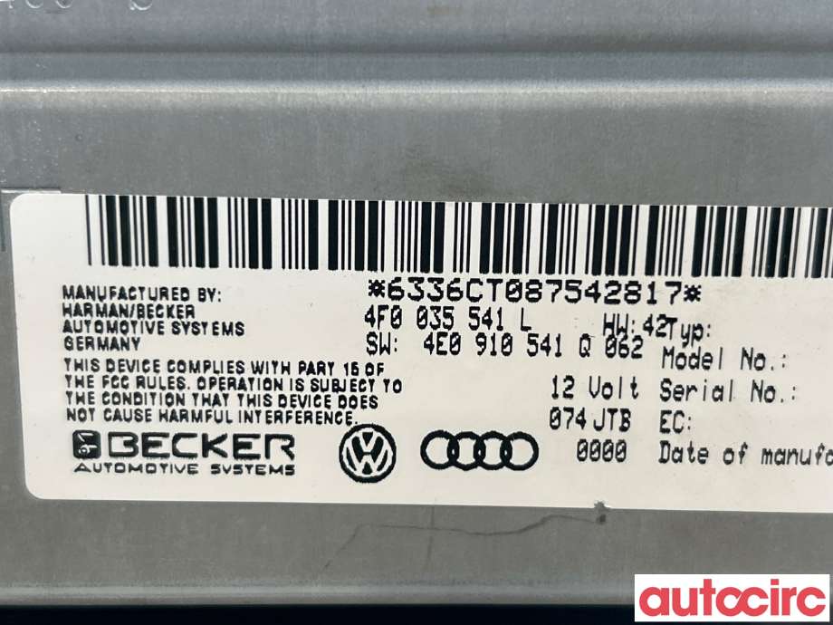 Bilstereo til Audi A5 2007-2016 (Type I)  (AUDI|4F0035541NX|4F0035541L)