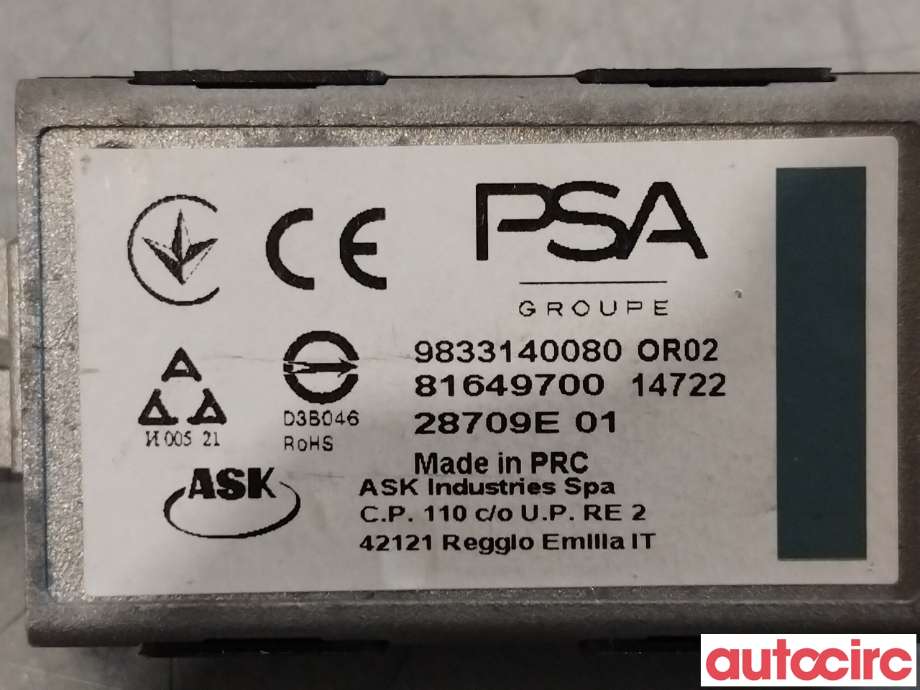 Antenne forsterker til Peugeot 308 2021-->> (Type III)  (PEUGEOT|9833140080)