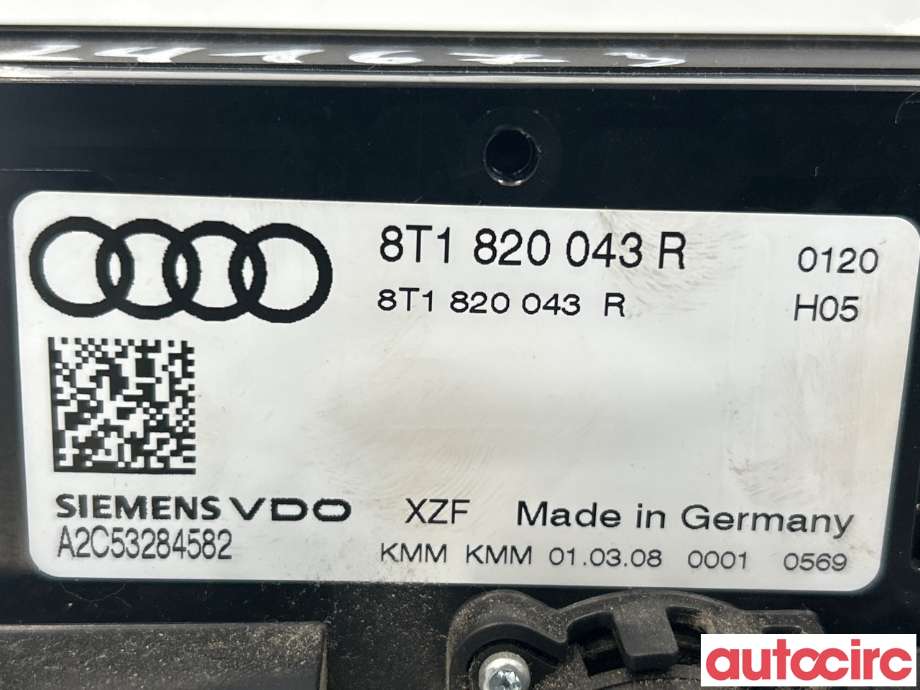 Varmeapparat betjening til Audi A5 2007-2016 (Type I) (AUDI|8T1820043AK|A2C53284582|8T1820043R)