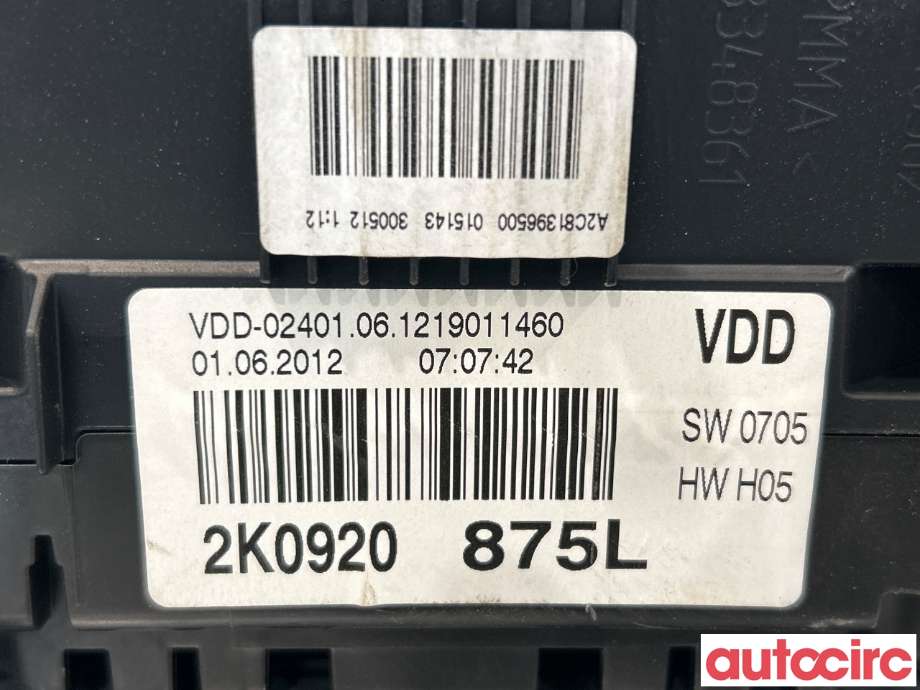 Multimedia display (MCU - Media Controller Unit) til VW Caddy 2010-2015 (Type III, Fase 2)  (VOLKSWAGEN|2K0920875LX|2K0920875L)