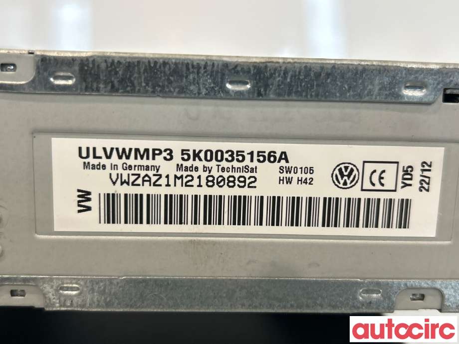 Bilstereo til VW Caddy 2010-2015 (Type III, Fase 2) (VOLKSWAGEN|5K0035156A)