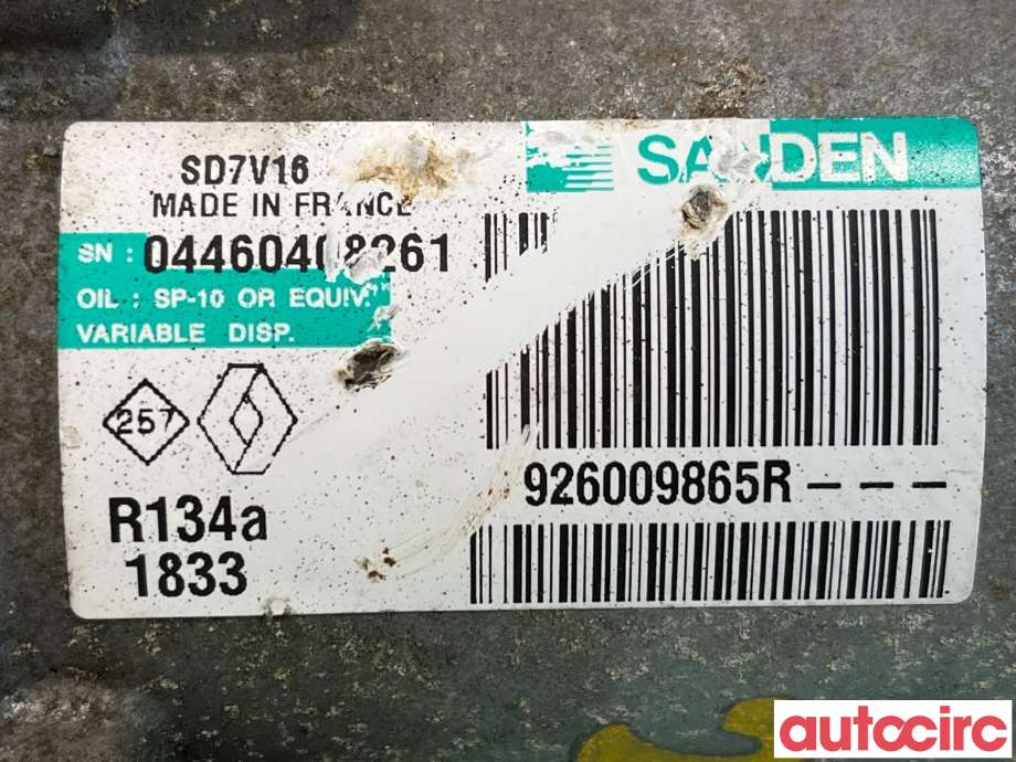 Aircondition kompressor til Nissan Qashqai 2010-2014 (Type I, Fase 2)  (NISSAN|2763000Q3J|SD7V161833|926009865R)