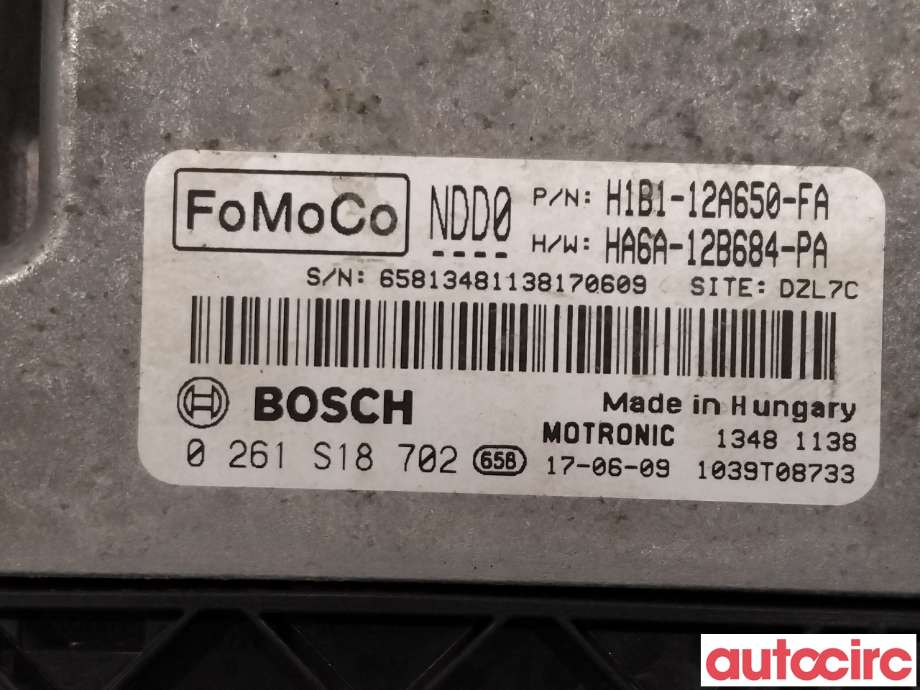 Styreenhet motor til Ford Fiesta 2017-->> (Type VII)  (FORD|2162696|0261S18702|HA6A-12B684-PA)