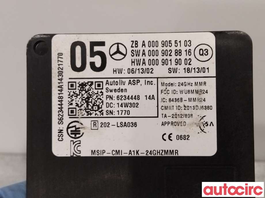 Sensor radar til Mercedes CLA 2013-2019 (C117) (C117) (MERCEDES|A0009055103)