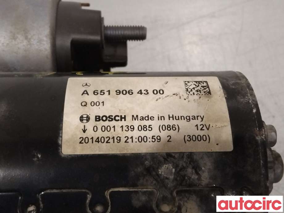 Starter diesel til Mercedes E-Klasse 2013-2016 (Fase 2) (W212) (W212) (MERCEDES|A6519062800|0001139085|A6519064300)