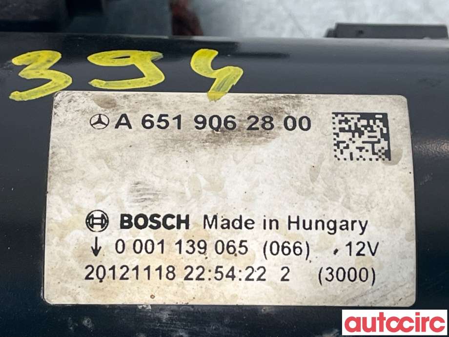 Starter diesel til Mercedes GLK 2008-2015 (X204) (X204) (MERCEDES|A6519062800|0001139065)
