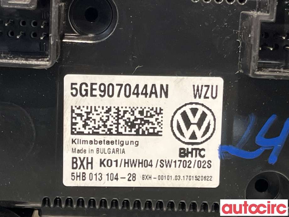 Varmeapparat betjening til VW e-Golf 2017-2020 (Fase 2)  (VOLKSWAGEN|5GE907044AN|5HB013104-28)