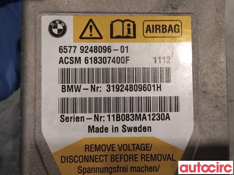 Airbag elektronikk til BMW 5-Serie 2010-2017 (F10/F11) (F10/F11) (BMW|65779266329|618307400F|65779248096)