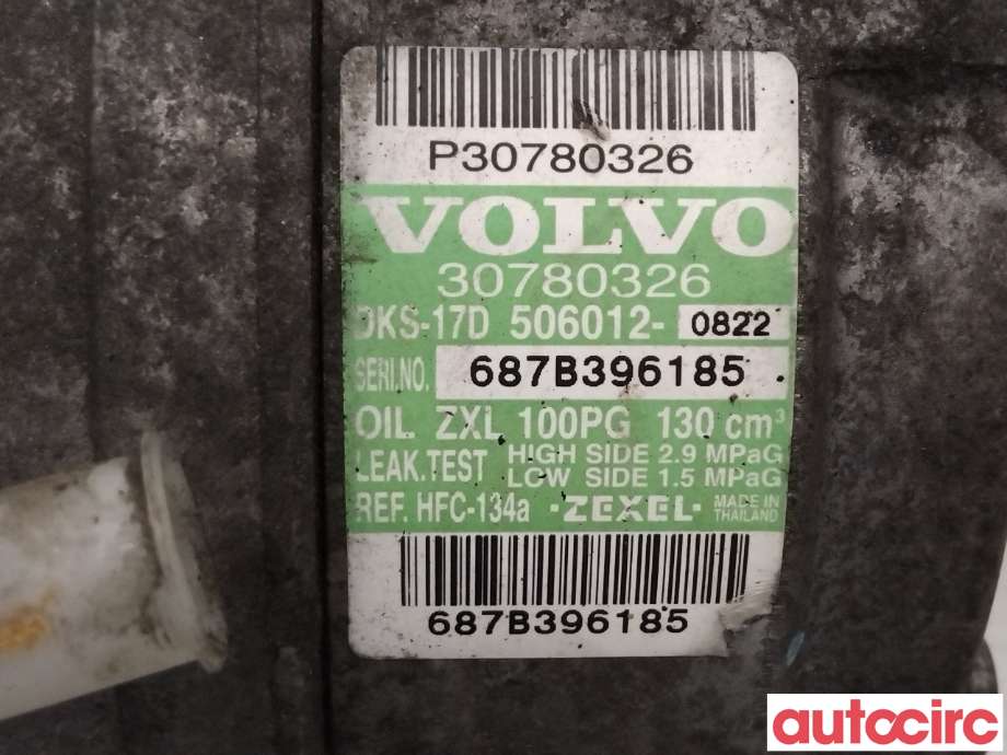 Aircondition kompressor til Volvo V70 2005-2007 (Type II, Fase 2)  (VOLVO|36001066|506012-0822|30780326)