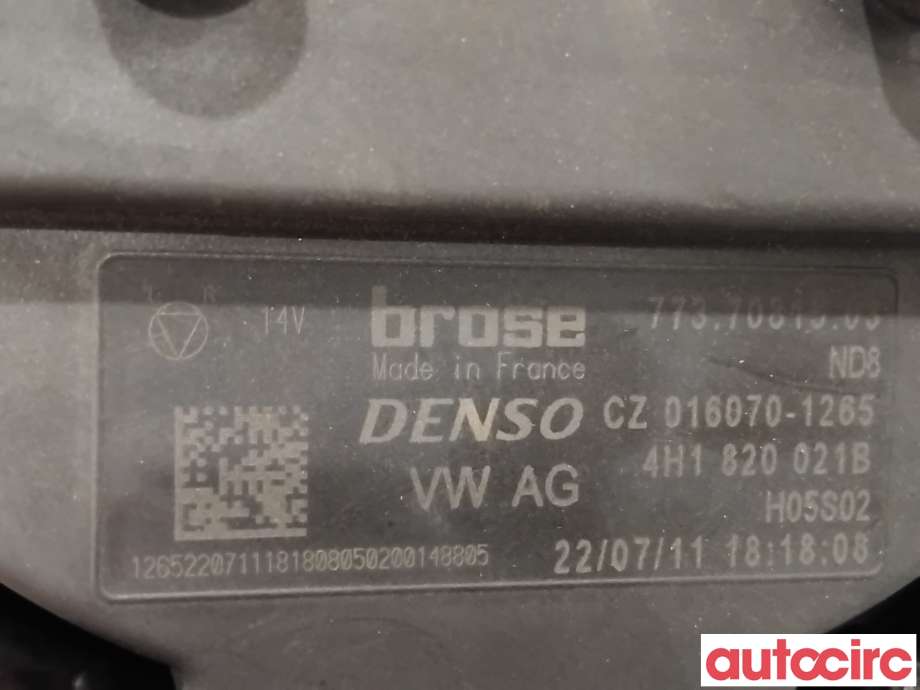 Varmeapparat motor til Audi A6 2011-2014 (Type IV, Fase 1) (C7) (C7) (AUDI|4H1820021B|016070-1265|4H1820021C)