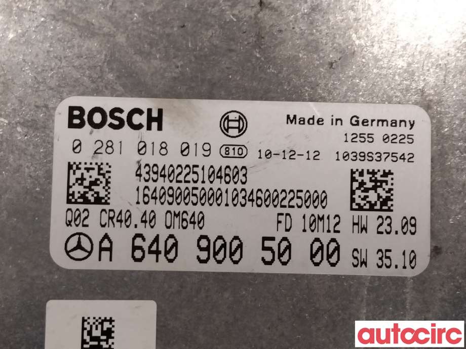 Styreenhet motor til Mercedes A-Klasse 2005-2012 (W169) (W169) (MERCEDES|A6409005000|0281018019)