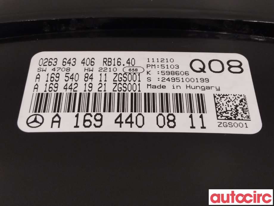 Instrumentpanel til Mercedes A-Klasse 2005-2012 (W169) (W169) (MERCEDES|A1694400811)